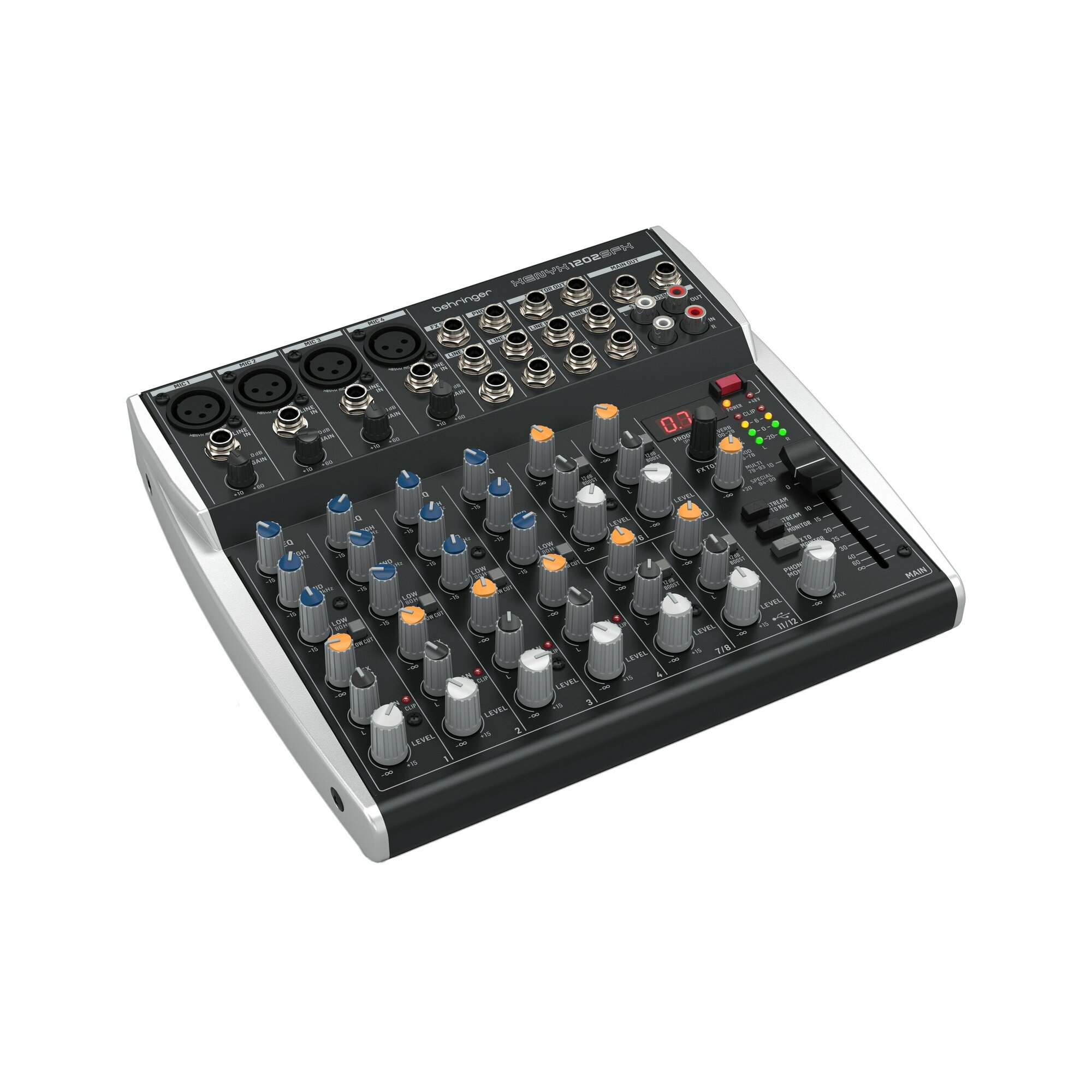 BEHRINGER 1202SFX XENYX микшер, 12 каналов, 4 микрофонных предусилителя, USB, FX процессор (100пре