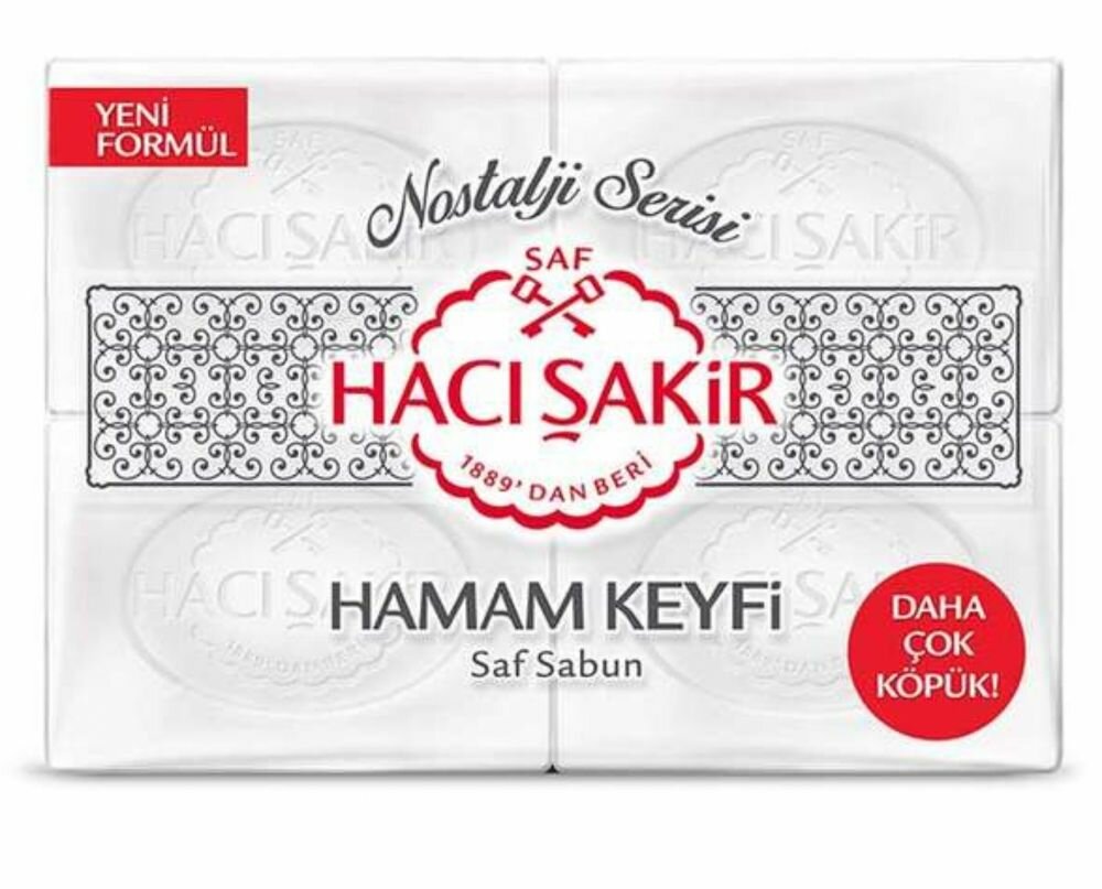 HACI SAKIR Мыло Хамам 800 гр (200 гр * 4 шт) (BANYO SABUNU HAMAM KEYFI 800 GR 1/14)