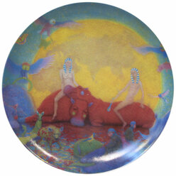 Купание красного бегемота купить сувенирную тарелку художник И. Улумбеков