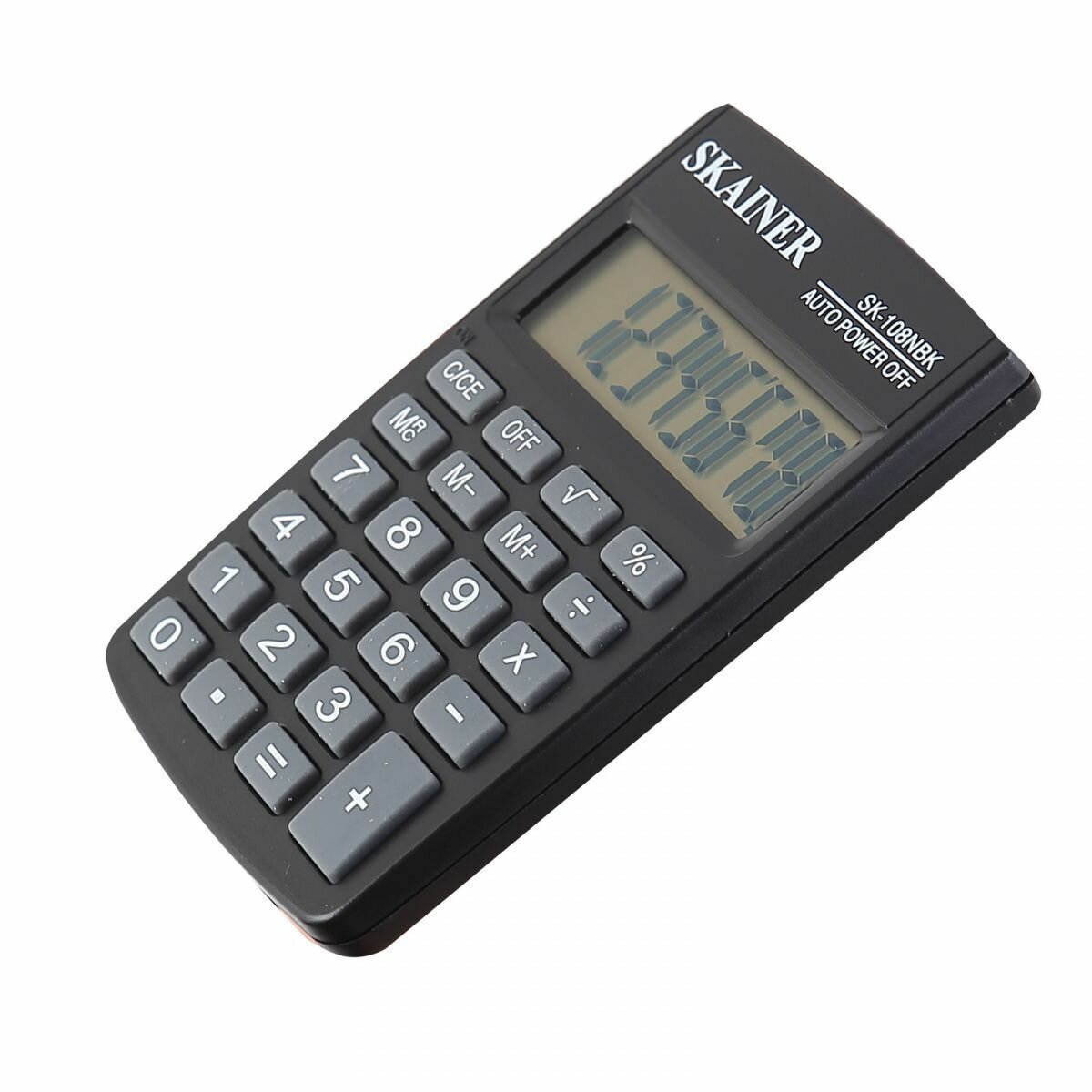 Калькулятор карманный SKAINER SK-108NBK, 8 разрядов, питание от батарейки, 58x88x10 мм, черный — фото 8
