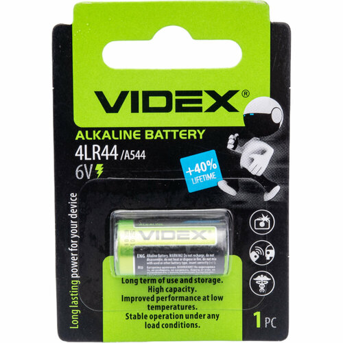 Батарейка 4LR44 - Videx 6.0V 1BL (1 штука) VID-4LR44