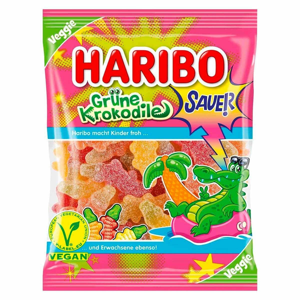 Жевательный мармелад Haribo Grune Krokodile - крокодилы (Германия), 175 г