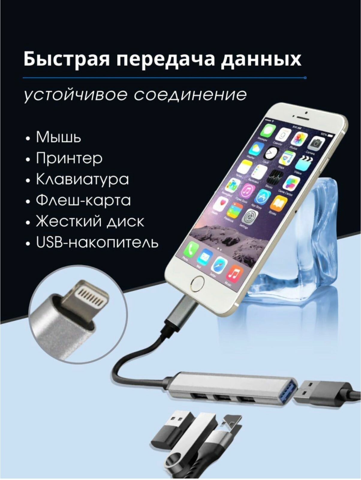 USB-разветвитель для iPhone на 4 порта