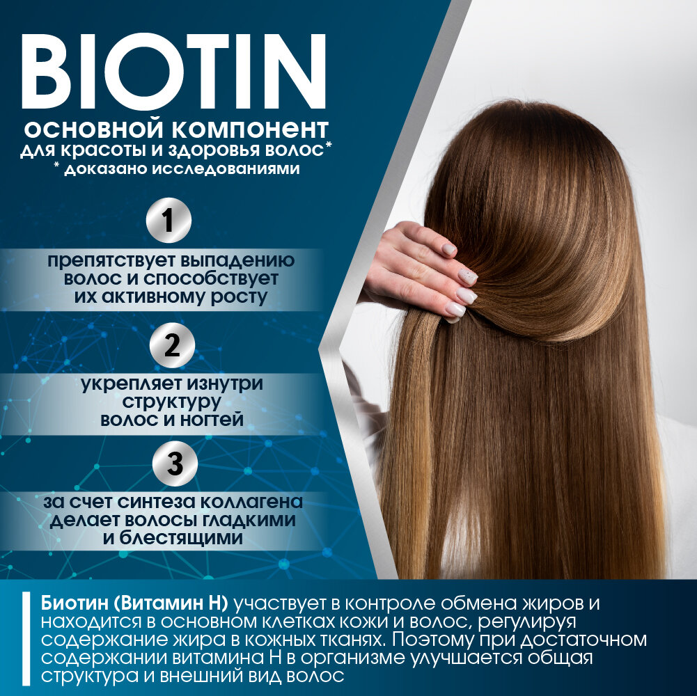 Мультивитамины для волос, кожи и ногтей Hair formula, 60 таблеток, биотин, против выпадения волос, укрепление волос — фото 1
