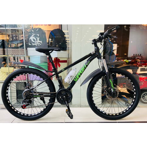 Горный велосипед SUPPORT 24 черныйзеленый для детей и подростков рама 15 2099000₽