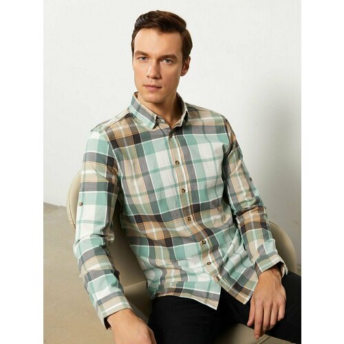 Рубашка , размер 46, зеленый