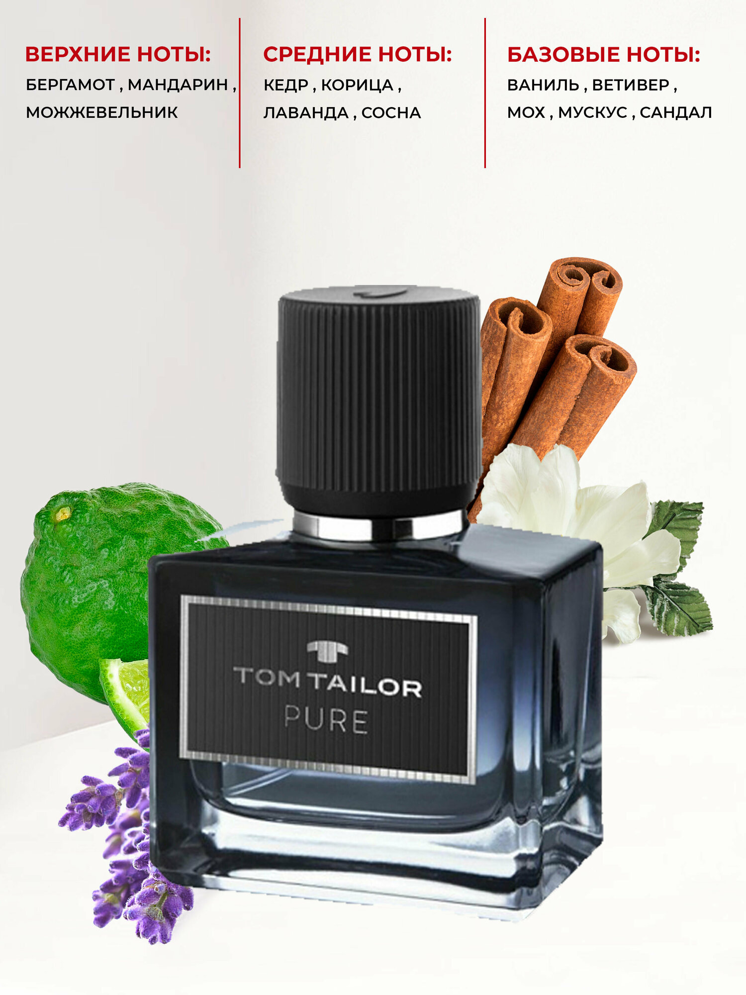 Туалетная вода мужская Tom Tailor Pure for Him 50 мл Том Тейлор Пюр для него мужские ароматы для него в подарок — фото 1