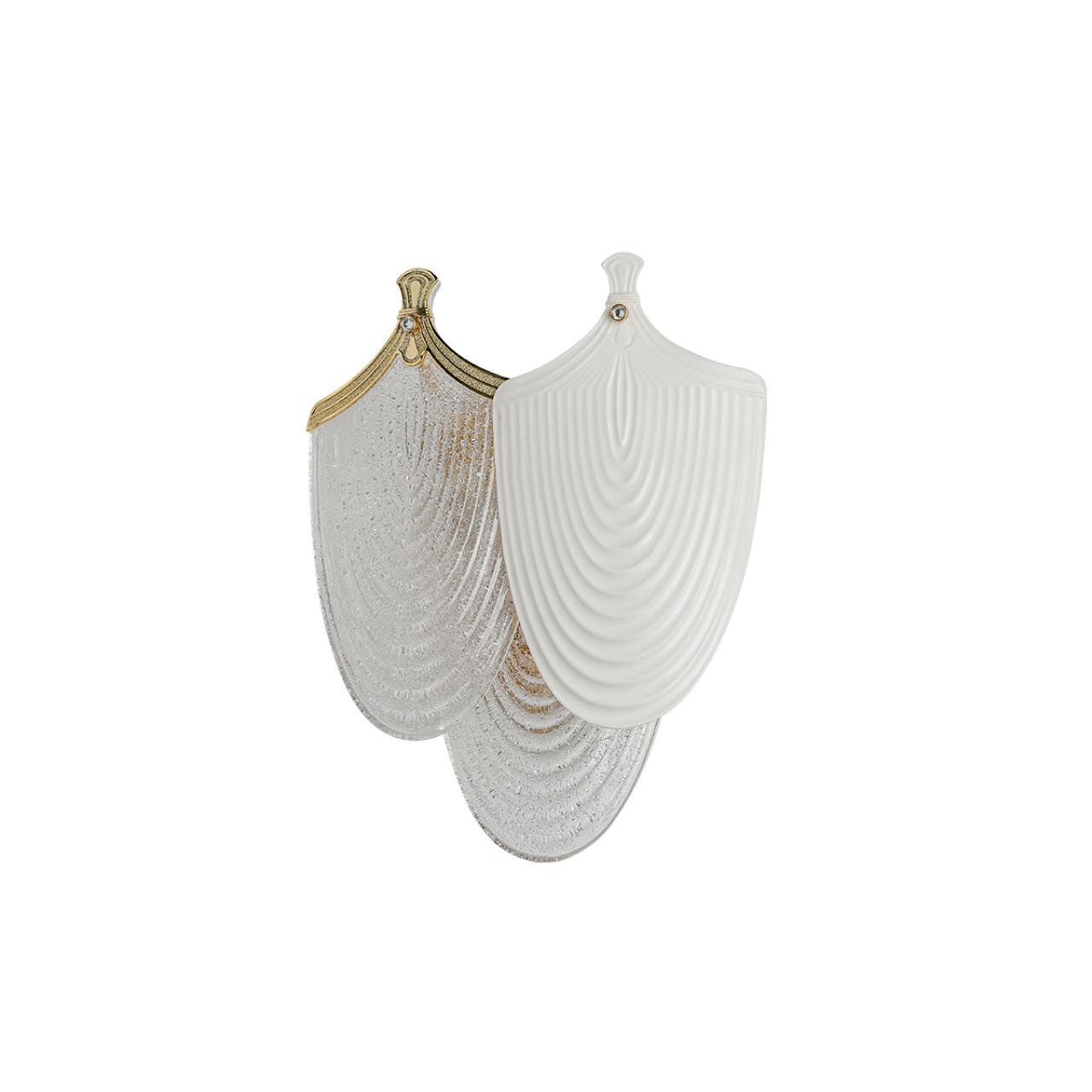 фото 5051/3W HALL ODL24 517 золото/белый/прозрачный/металл/фарфор/стекло Бра G9 3*40W PORCELA