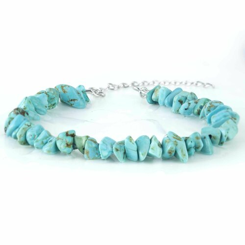 Браслет Sirius Jewelry, серебро, 925 проба, родирование, бирюза, длина 17 см., зеленый