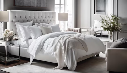 Комплект постельного белья 1,5 спальный Бязь отбелённая (белая) плотность ткани 140г/м² (Пододеяльник ромб)