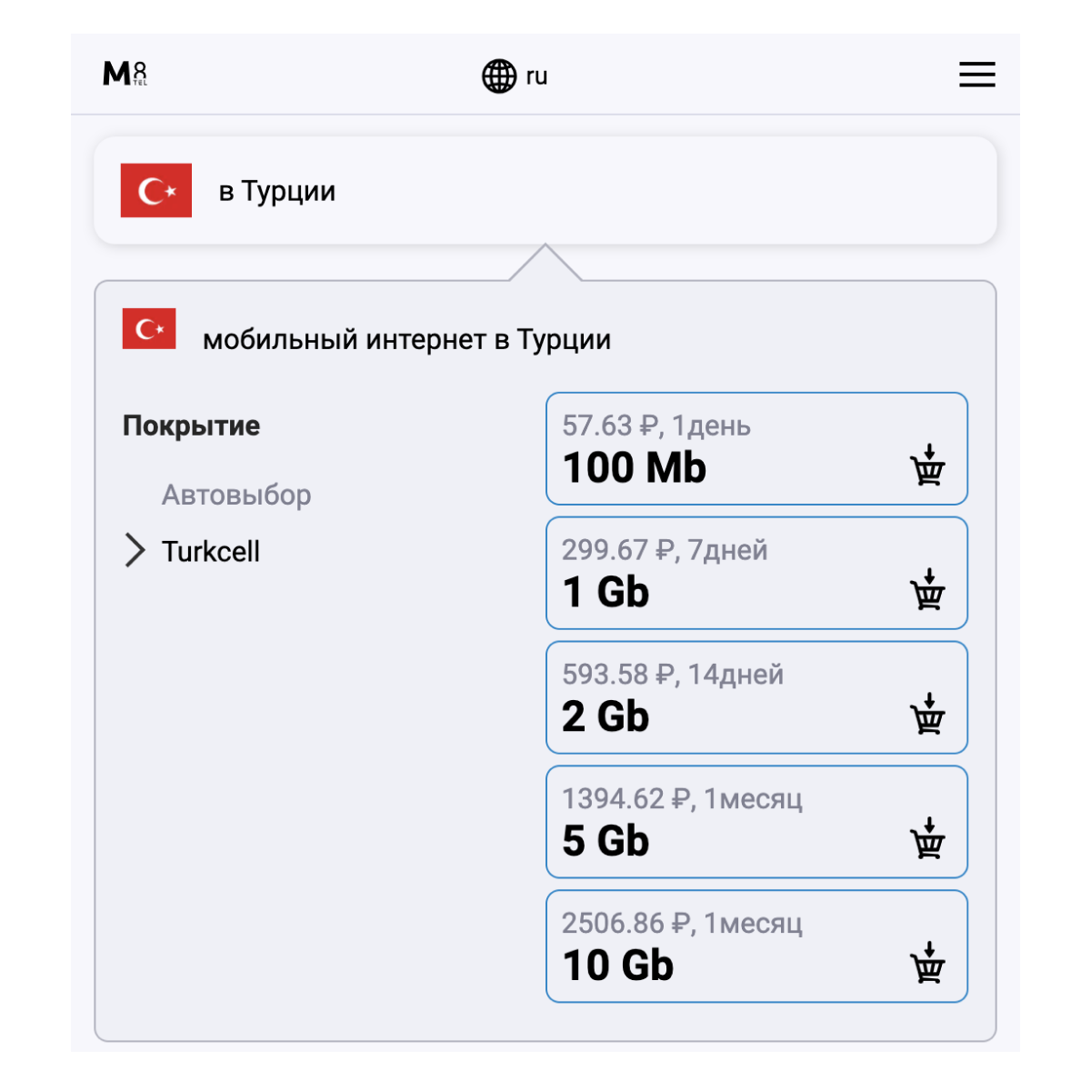 Туристическая электронная SIM-карта - eSIM для Турции от М8 (виртуальная) — фото 2