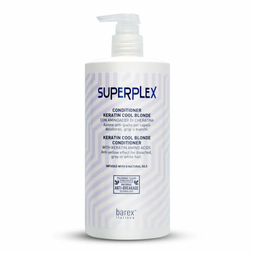 Barex, Кондиционер для придания холодного оттенка SuperPlex NEW, 750 мл barex шампунь superplex keratin cool blonde shampoo для придания холодного оттенка 750 мл