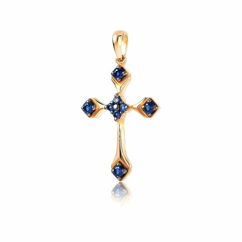 фото Подвеска valtera, золото, 585 проба, сапфир синтетический