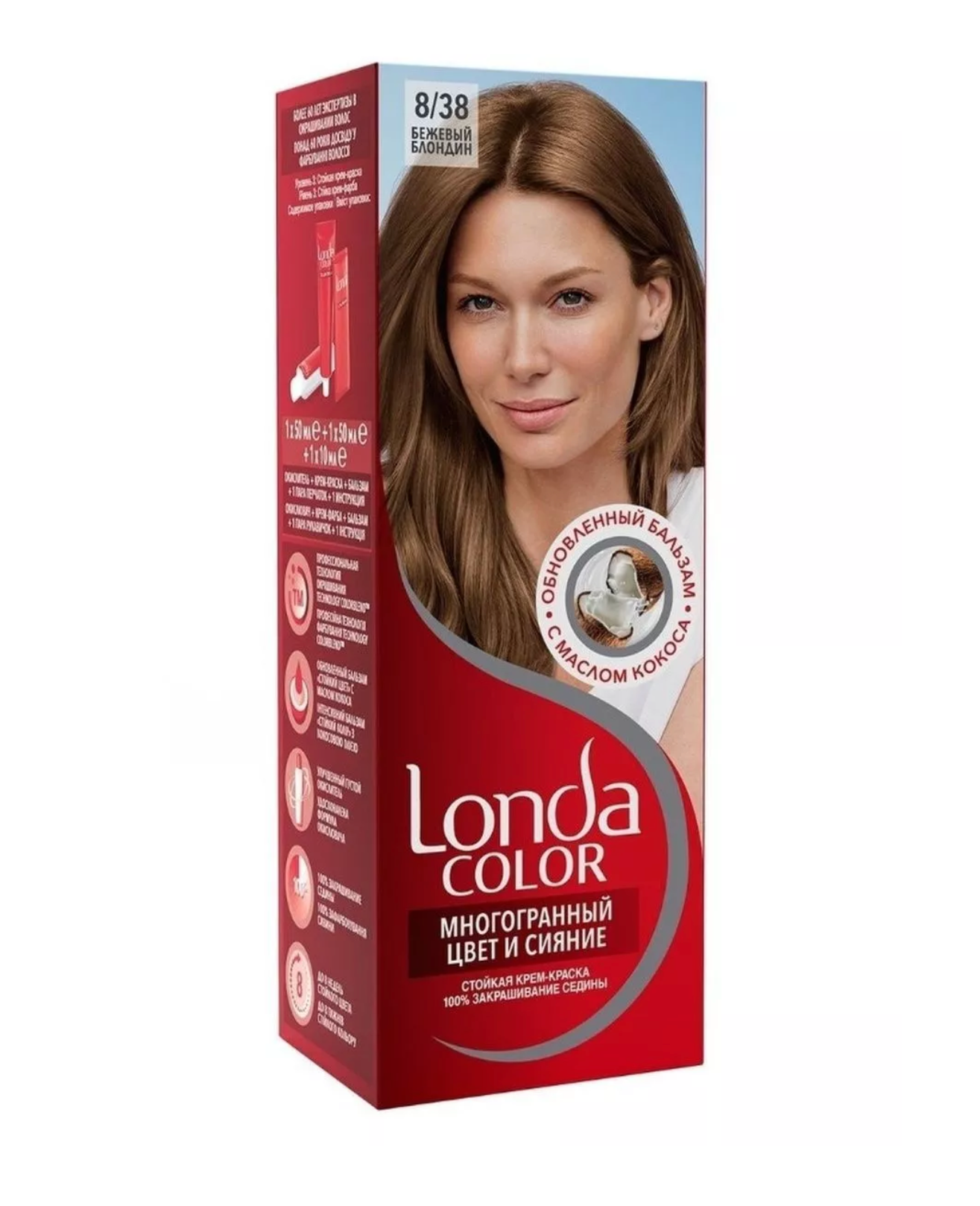 Лонда / Londa Color - Краска для волос тон 8/38 Бежевый блондин