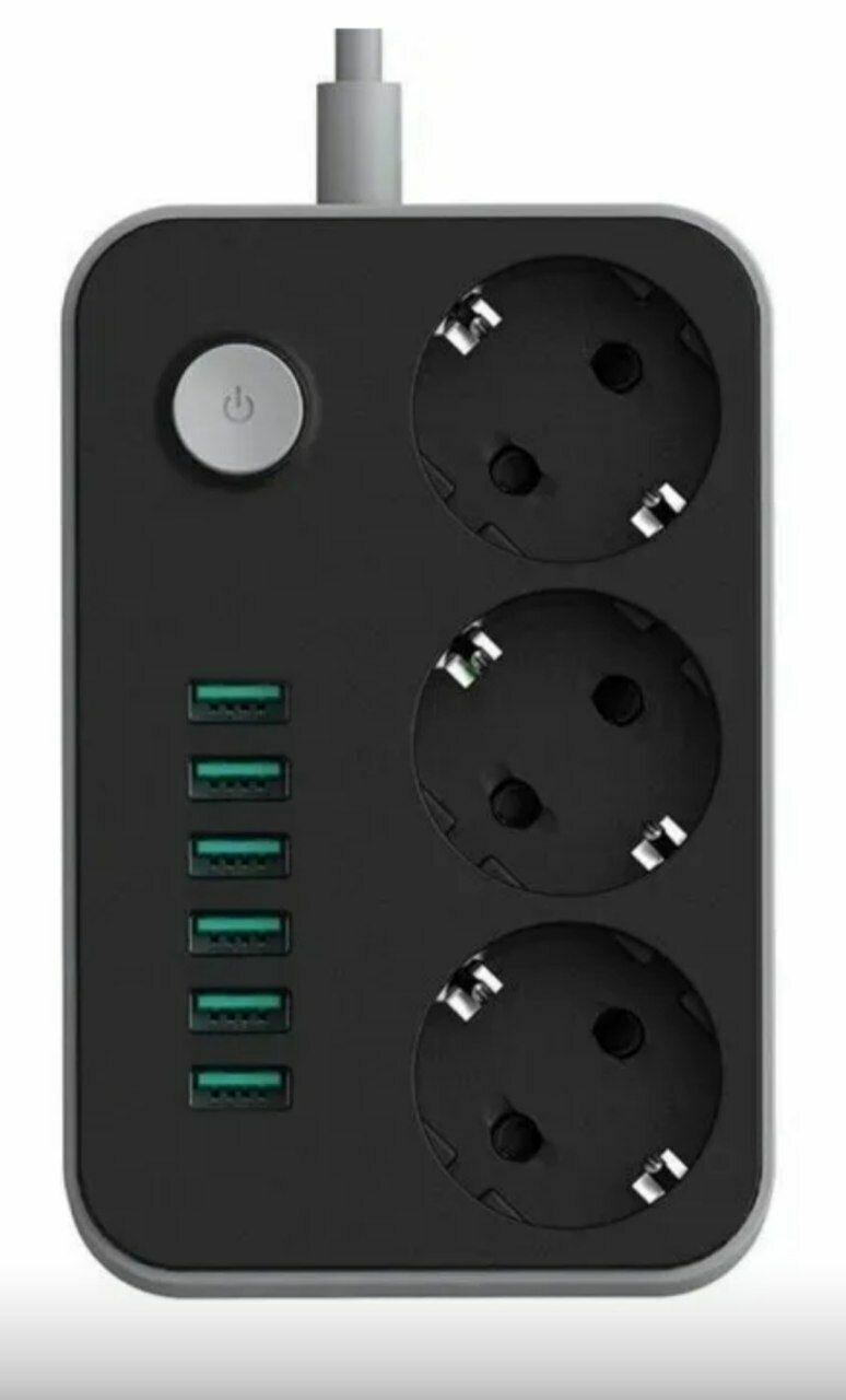 Сетевой фильтр с usb / Сетевой фильтр с юсб портами / Тройник электрический / Удлинитель / Пилот с usb / 6 USB. — фото 13