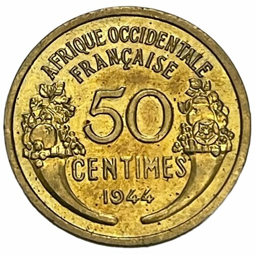 Французская Западная Африка 50 сантимов 1944 г. французская западная африка 1 франк 1944 г