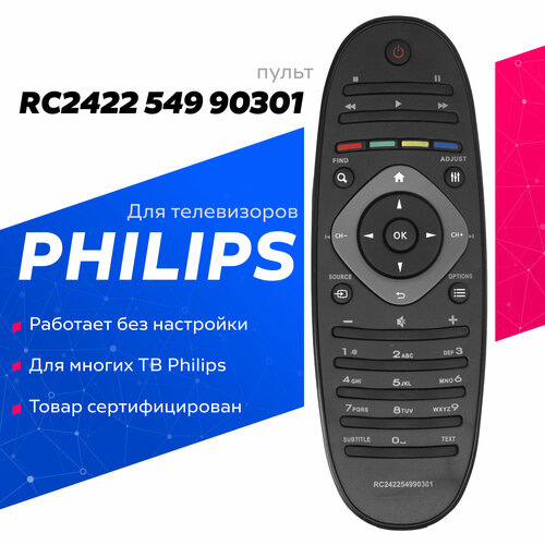 Пульт Huayu 2422 549 90301 (овал) для телевизора Philips пульт huayu для philips 2422 549 00902