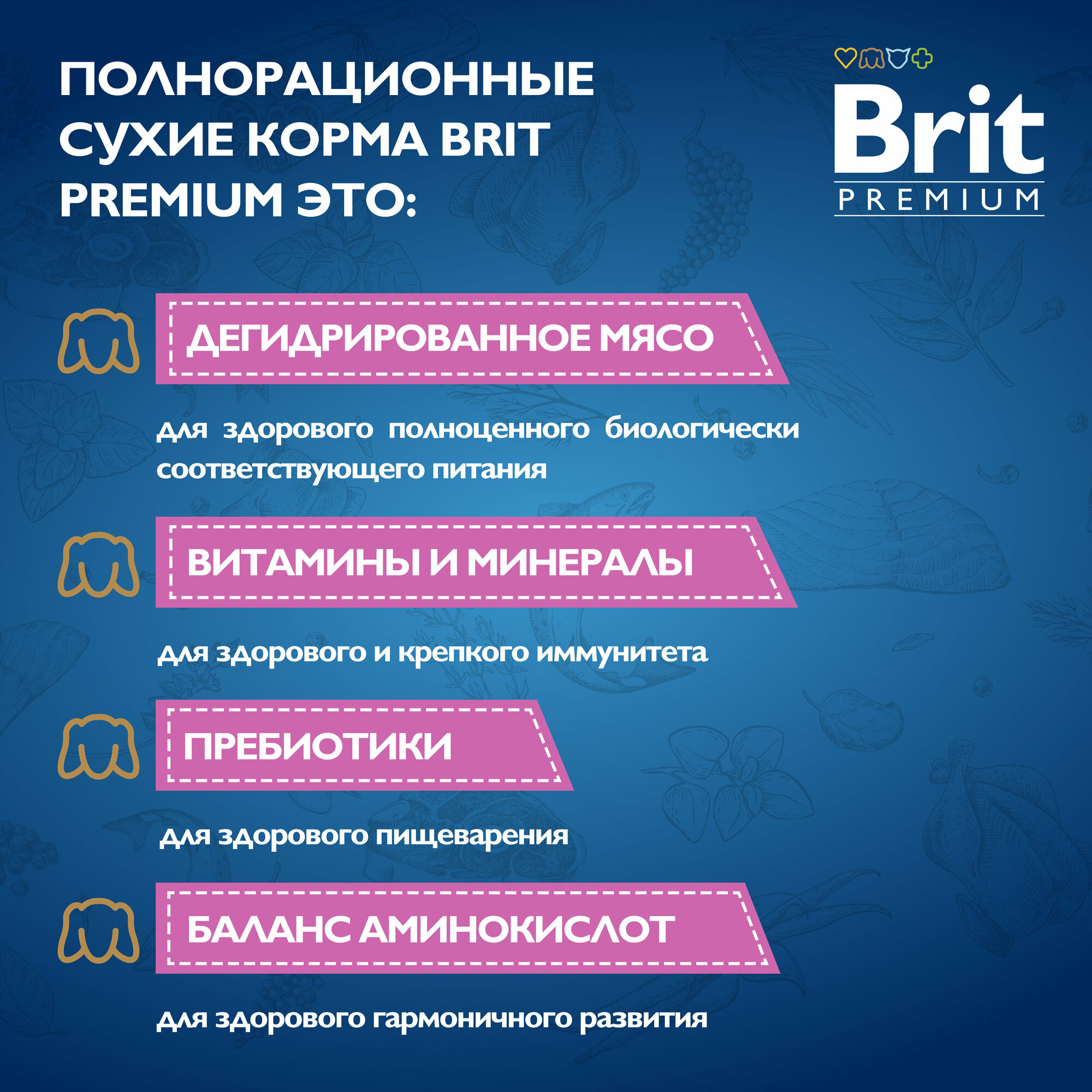 BRIT PREMIUM, Сухой корм с курицей для щенков "Dog Puppy and Junior Small", 1кг