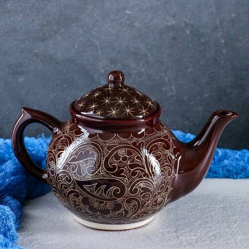 Чайный сервиз Риштанская керамика Чайник 1л 6 пиал ручная роспись