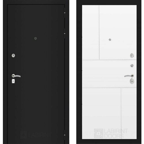 Входная дверь Labirint Classic Шагрень черная 21 Белый софт 960x2050, открывание правое входная дверь labirint classic шагрень черная 11 графит софт 960x2050 открывание правое