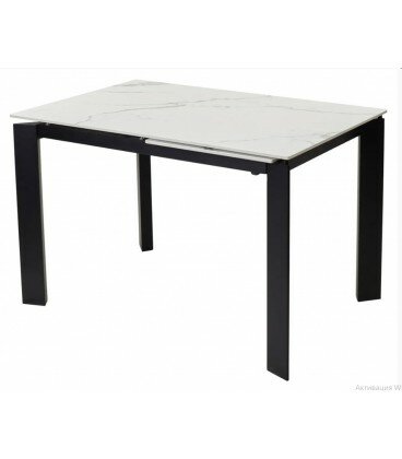 фото Стол CORNER 120 HIGH GLOSS STATUARIO керамика/ черный каркас