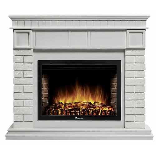 Камин Electrolux Firelight Bricks 30U белый с очагом EFP/P   3020LS