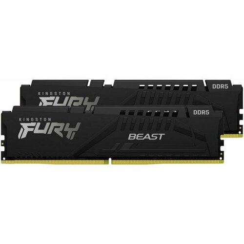 Оперативная память для компьютера 16Gb 2x8Gb PC5-44800 5600MHz DDR5 DIMM Unbuffered CL40 Kingston FURY Beast KF556C40BBK2-16 1029700₽