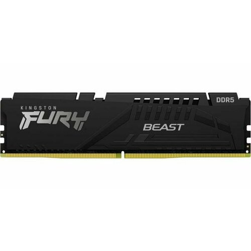 Оперативная память для компьютера 16Gb 1x16Gb PC5-48000 6000MHz DDR5 DIMM CL40 Kingston FURY Beast Black KF560C40BB-16 713100₽