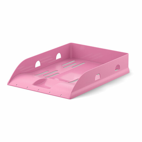 Лоток для бумаг пластиковый ErichKrause® Base, Pastel, розовый 57937