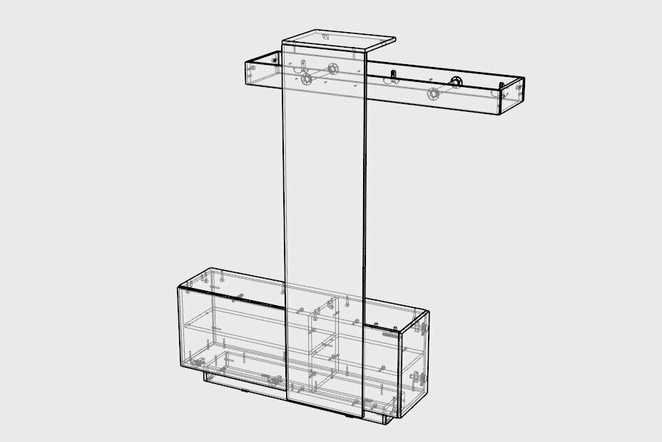 Прихожая Хай-Тек 2, МФ-Купе, размер 120х30х175 см, цвет белый — фото 1
