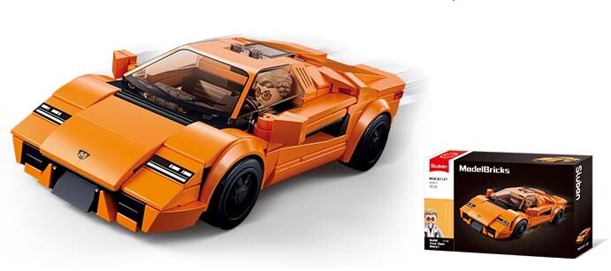 фото Sluban Конструктор Спортивный оранжевый автомобиль 264 детали M38-B1127 с 6 лет