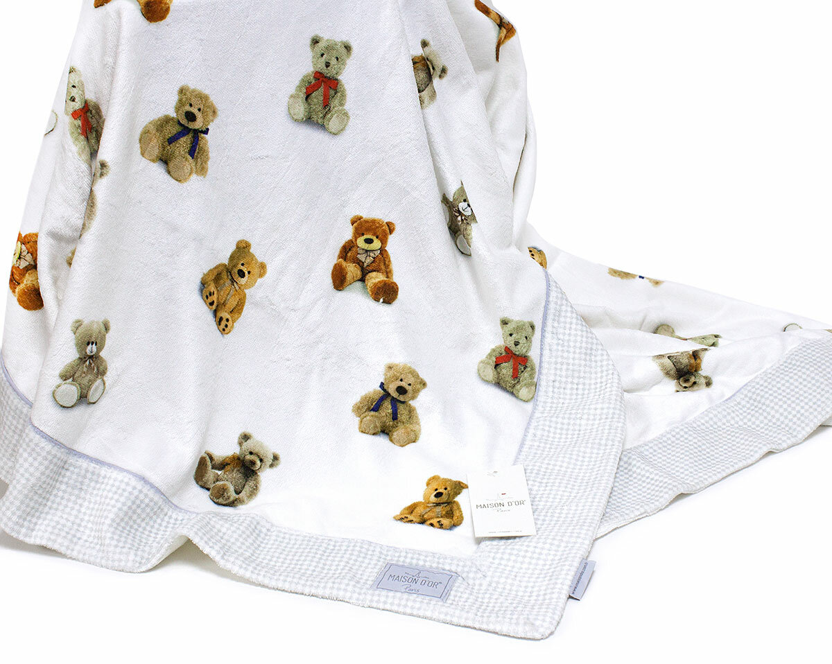 фото Детский плед Sweety Bears Maison dor (белый), Плед 75х100