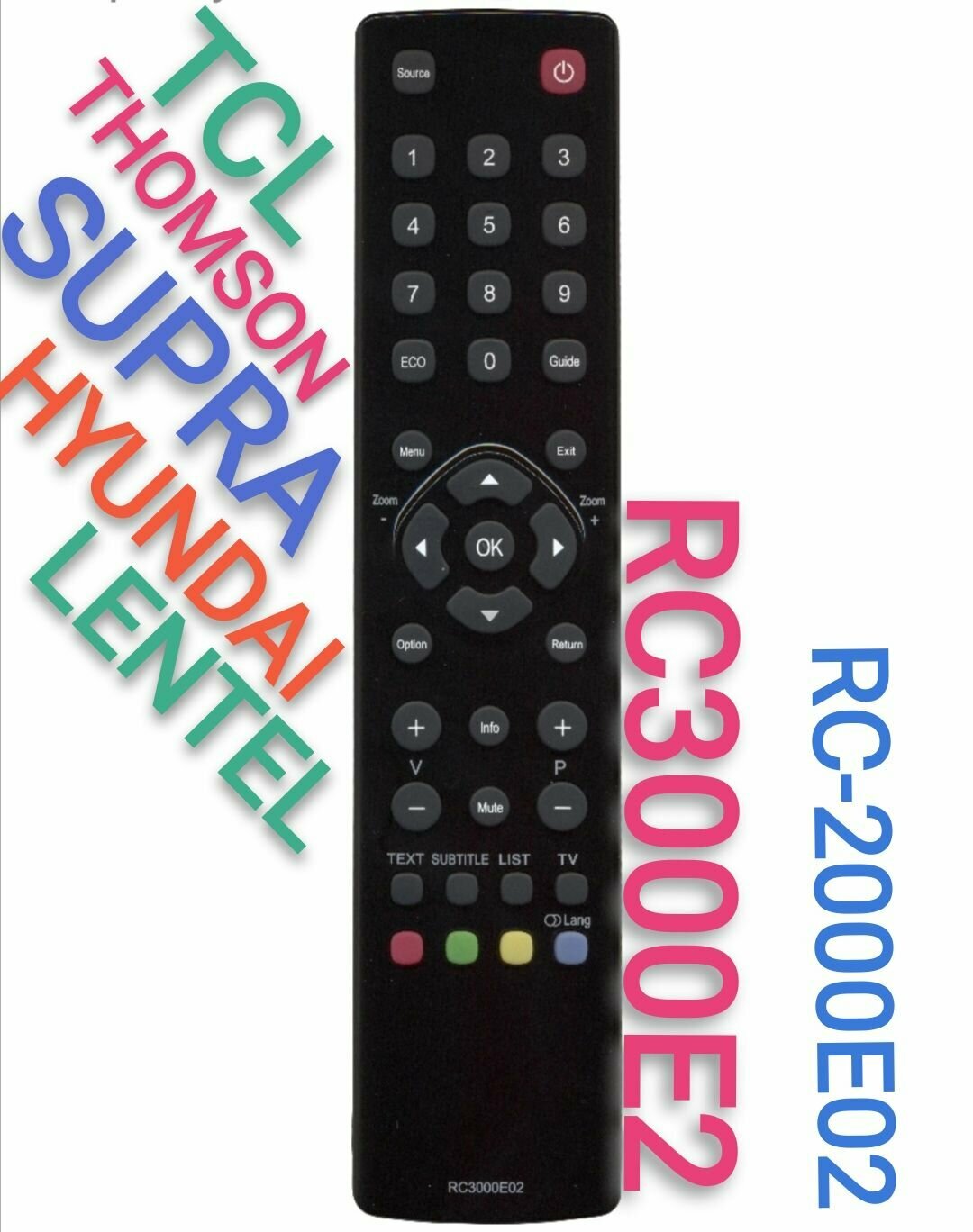 Пульт RC-3000e02/RC-200 для THOMSON/SUPRA/HYUNDAI/TELEFUNKEN/TCL телевизора/rc-2000e02/RC2000e02