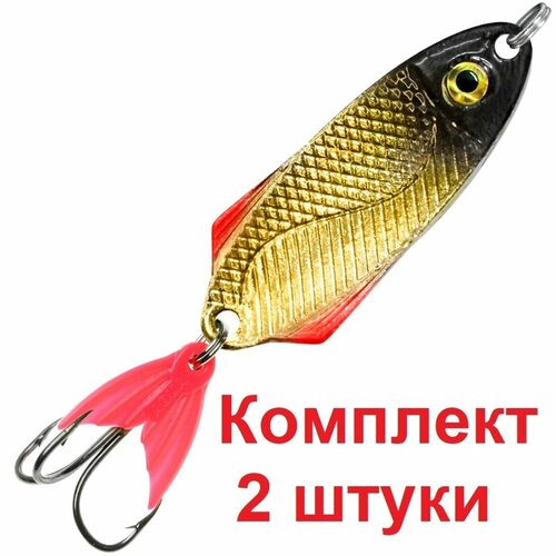 фото Блесна для рыбалки aqua nord cast 42,0g, цвет 02 (золото, черный металлик), 2 штуки в комплекте