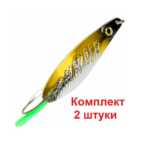 фото Блесна для рыбалки колебалка aqua нерка fire (незацепляйка) 60,0mm, вес - 26,0g цвет 05 (серебро, золото), 2 штуки в комплекте