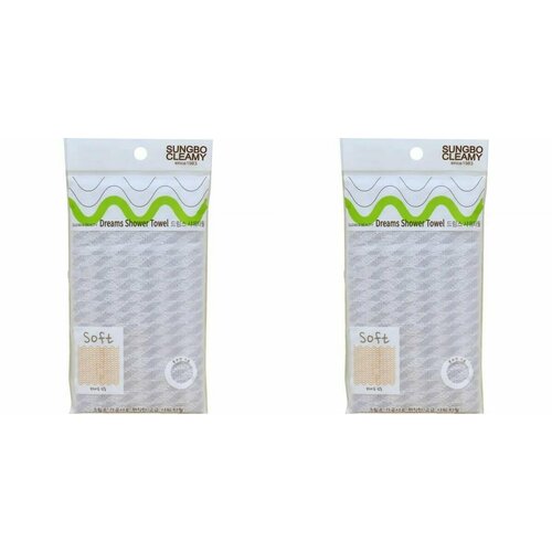 SC Мочалка для тела с плетением, мягкая, 2 упак