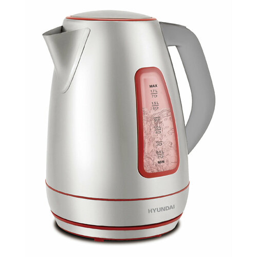 Чайник электрический Hyundai HYK-S3601 17л 2000Вт серебристыйкрасный корпус нержавеющая сталь 228000₽