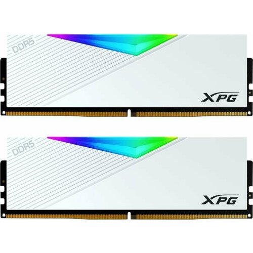 Оперативная память для компьютера 32Gb (2x16Gb) PC5-51200 6400MHz DDR5 DIMM Unbuffered CL32 A-Data XPG Lancer RGB AX5U6400C3216G-DCLARWH