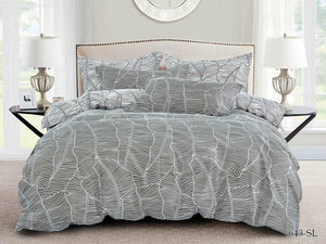 Комплект сатинового постельного белья 643-SL Cleo (серый), 2,0 спальный (наволочки 70x70)