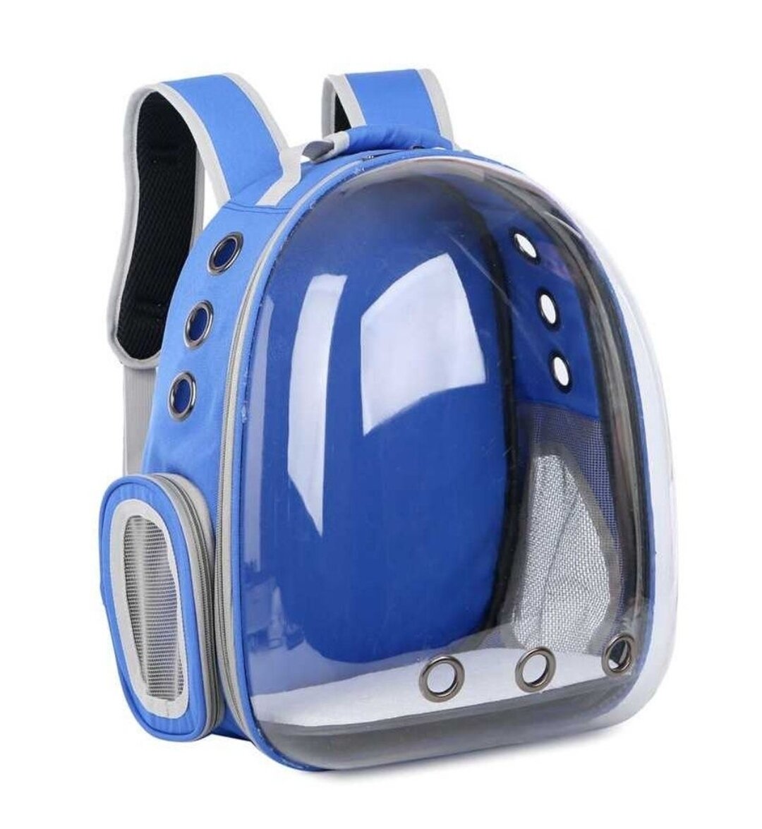 фото Рюкзак переноска для животных с окном для обзора 310*420*280 мм, синий