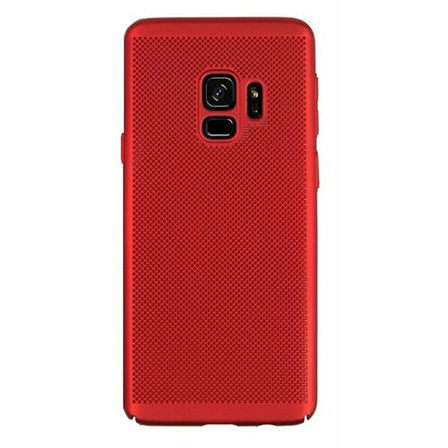 чехол накладка для samsung galaxy s9 sm g960 space travel Накладка пластиковая для Samsung Galaxy S9 G960 с перфорацией красная