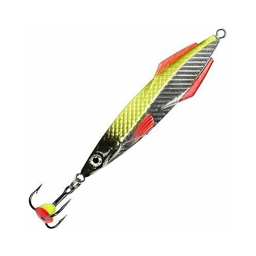 фото Блесна для рыбалки зимняя aqua стилет 12,0g, цвет 04 (серебро, желтый флюрик) 1 штука