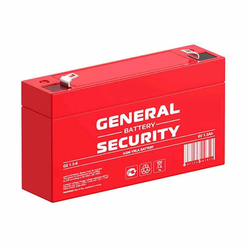 Аккумуляторная батарея General Security GS1.3-6 аккумулятор для ибп general security gsl7 2 12 12 в 7 2 ач