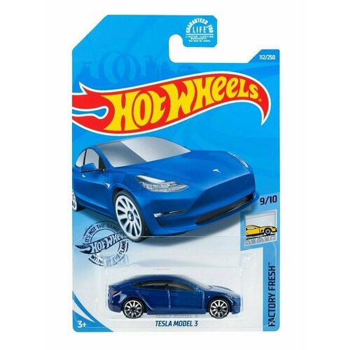 Hot Wheels TESLA MODEL 3 Blue Тесла 112/250 Factory Fresh 9/10 Mattel 2020 hot wheels 20 jaguar f type ягуар 25 250 factory fresh 1 10 mattel grx29 2021