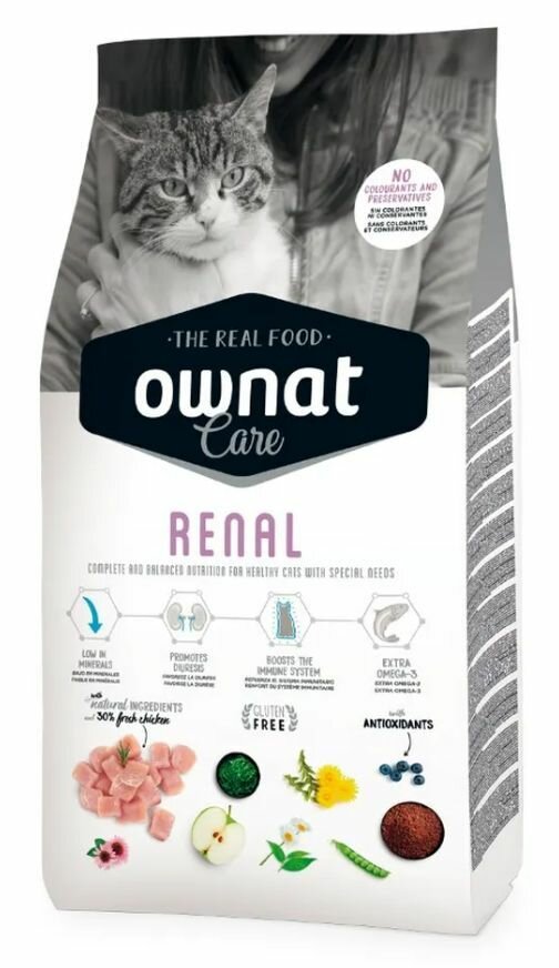 Ownat Adult Care Renal Сухой корм для взрослых кошек с хронической ...