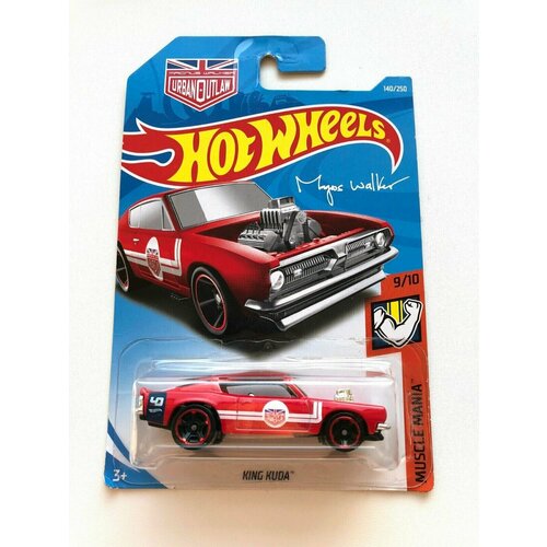 Hot Wheels KING KUDA Red Кинг Куда 140/250 MUSCLE MANIA 9/10 Mattel Car FYD09 2019 hot wheels 85 chevrolet camaro iroc z шевроле 191 250 muscle mania 1 10 mattel 2021