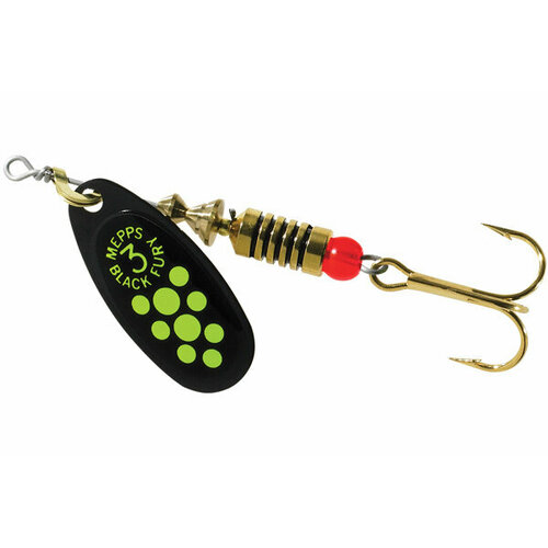 фото Блесна вращающаяся mepps black fury 3, black/chartreuse, комплект из 5 штук