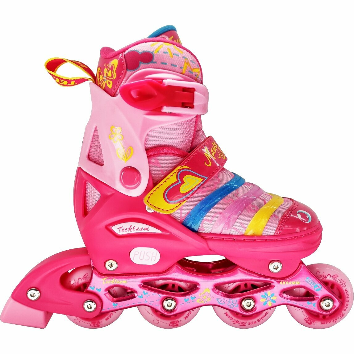 Набор роликовых коньков и защиты детский TECH TEAM MAYA SET розовый, размер 30-33 NN004193 NN004193