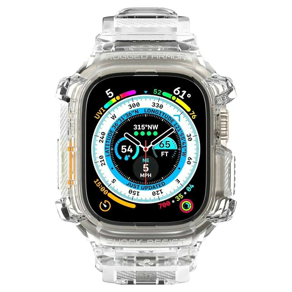 Чехол SPIGEN для Apple Watch Ultra (49 mm) - Rugged Armor Pro - Прозрачный - ACS05461 — фото 3