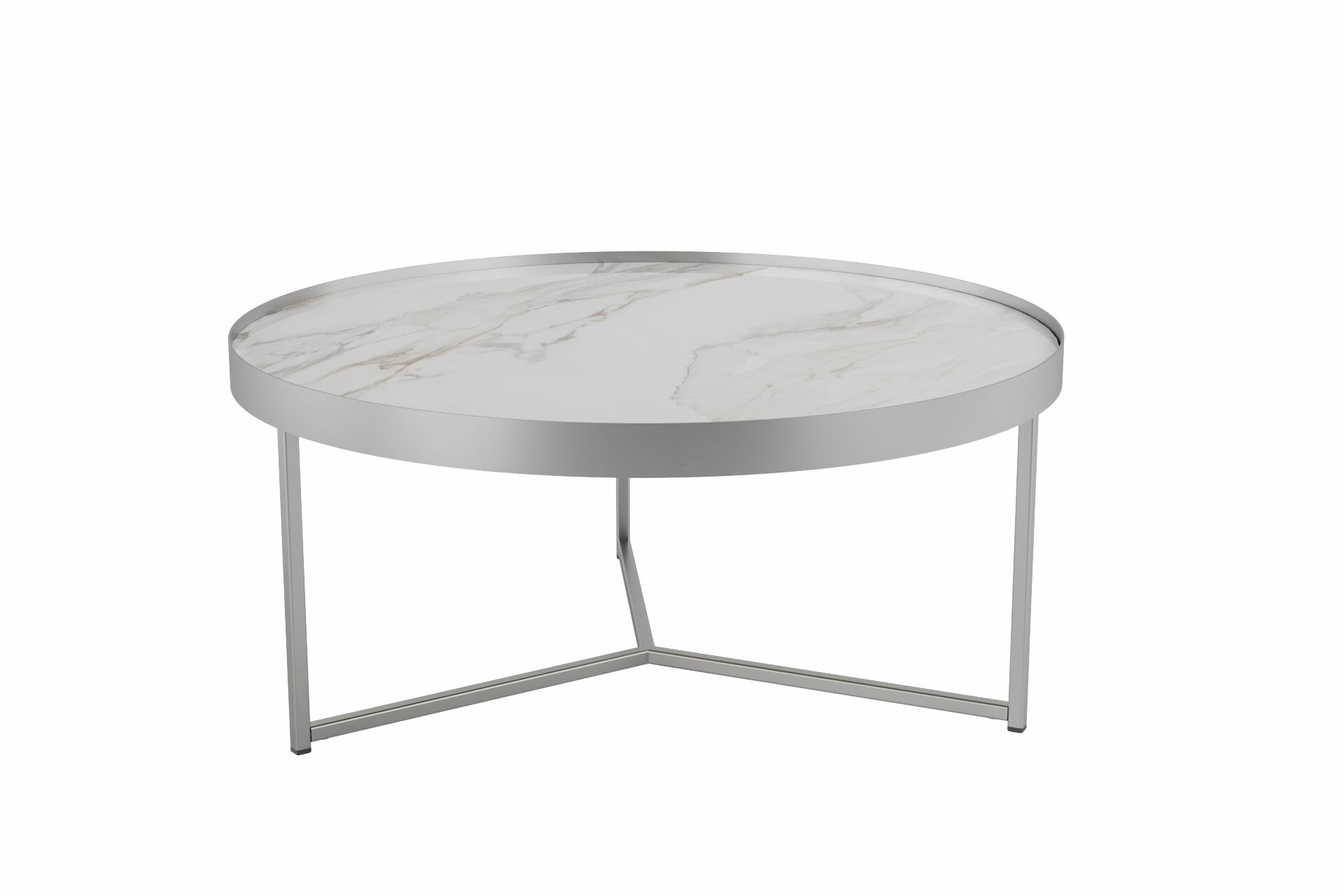 фото Журнальный стол Окленд, белый/хром